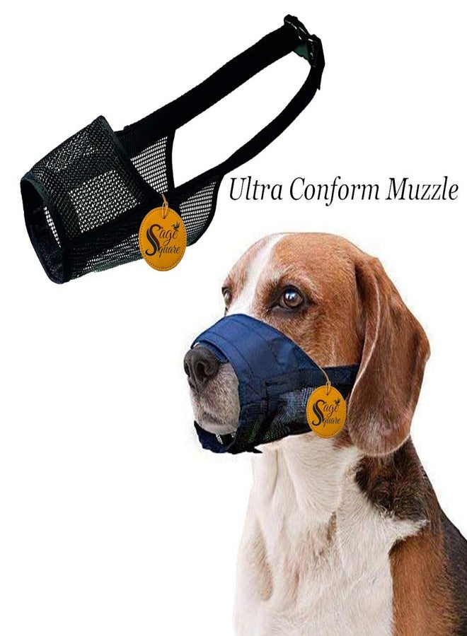 Sage Square Buckle Strap Strap Net Wire Muzzle Cum Mouth Cover Cum Basket Cage Cum Pet Safety Collar for Anti Biting Dog (Black) (Medium) - Image 2